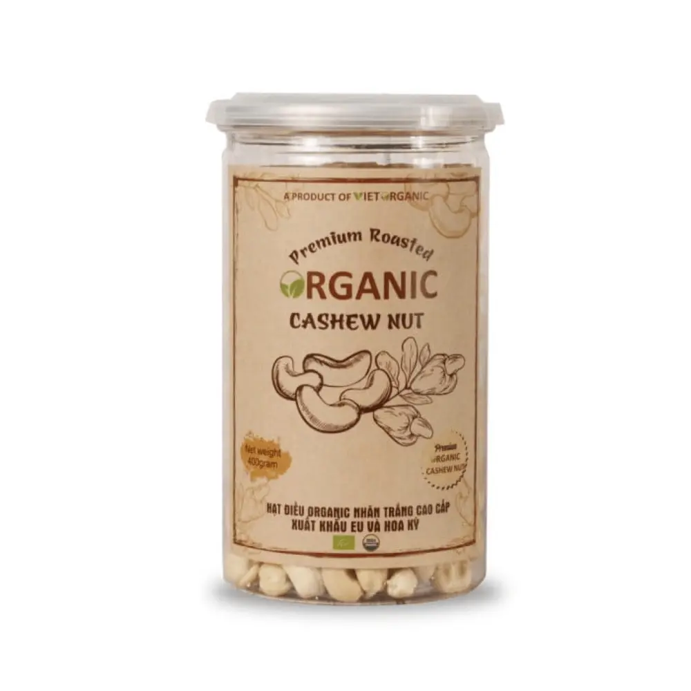 Hạt Điều Lụa Hữu Cơ Rang Muối Cao Cấp, Premium Salted Roasted Organic Cashew Nut (220g) - VIET ORGANIC