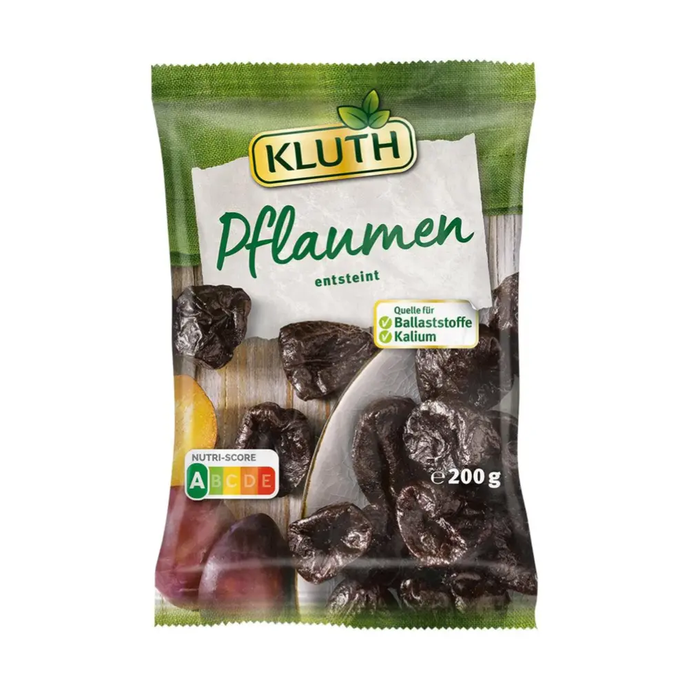Mận Khô, Pflaumen Entsteint, Pitted Dried Prunes (200g) - KLUTH