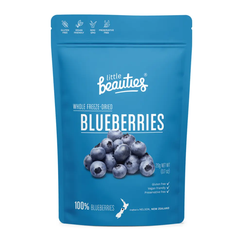 Việt Quất Sấy Lạnh, Whole Freeze-Dried Blueberries, 0.7 oz (20g) - LITTLE BEAUTIES