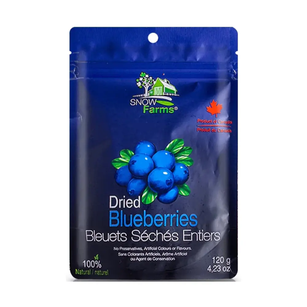 Trái Việt Quất Khô Tự Nhiên, Dried Blueberries, 100% Natural, 4.23 oz (120g) - SNOW FARMS