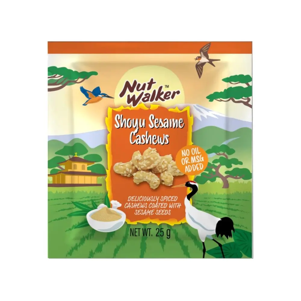 Hạt Điều Tẩm Mè Sốt Tương Nhật Bản, Shoyu Sesame Cashews (25g) - NUT WALKER
