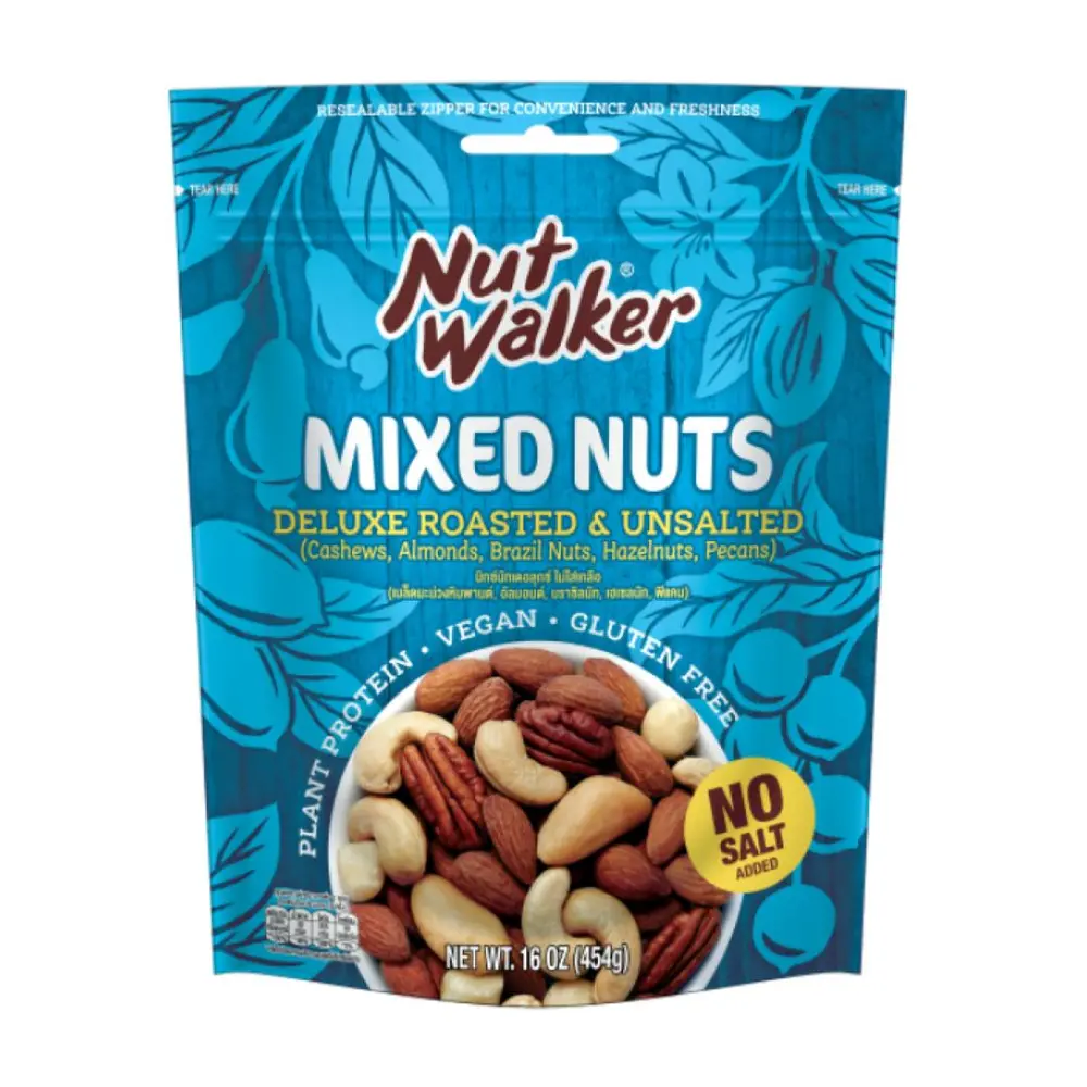 Hỗn Hợp Hạt Cao Cấp Rang Không Muối, Mixed Nuts, Deluxe Roasted & Unsalted, 16 oz (454g) - NUT WALKER