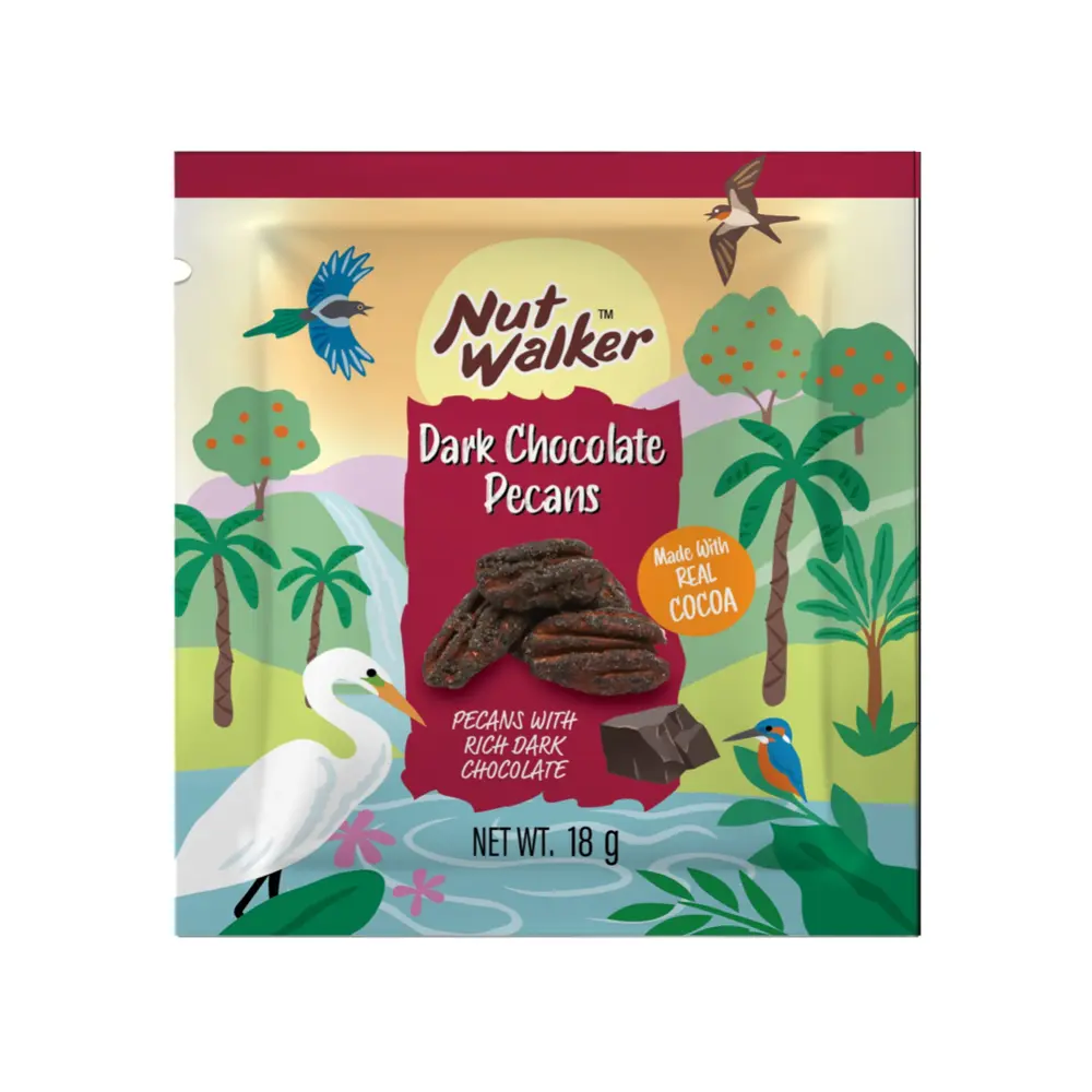 Hồ Đào Phủ Socola Đắng, Dark Chocolate Pecans (18g) - NUT WALKER