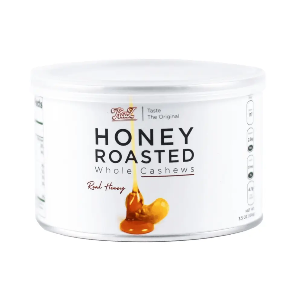 Hạt Điều Mật Ong, KaZ, Honey Roasted Whole Cashews, 3.5 oz (100g) - KAZORI