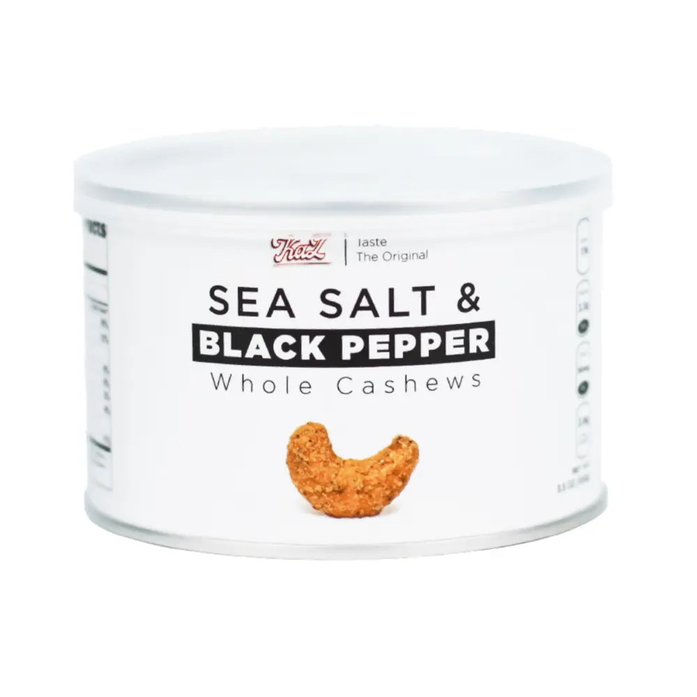 Hạt Điều Tiêu Đen & Muối Biển, KaZ, Sea Salt & Black Pepper Whole Cashews, 3.5 oz (100g) - KAZORI