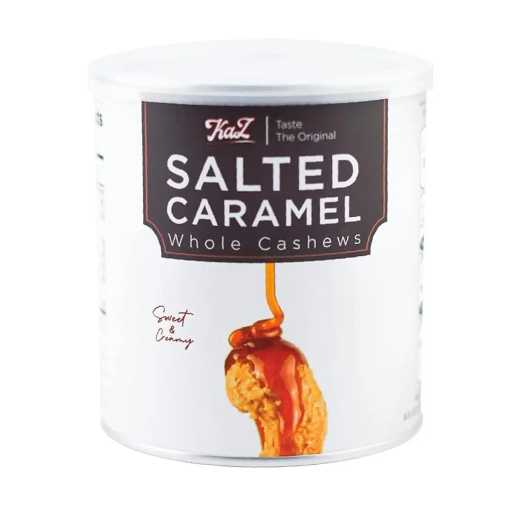 Hạt Điều Caramel, KaZ, Salted Caramel Whole Cashews, 12 oz (340g) - KAZORI