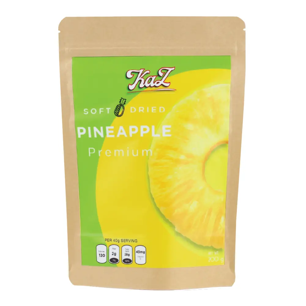 Khóm Sấy Dẻo, KaZ, Premium Soft Dried Pineapple (200g) - KAZORI