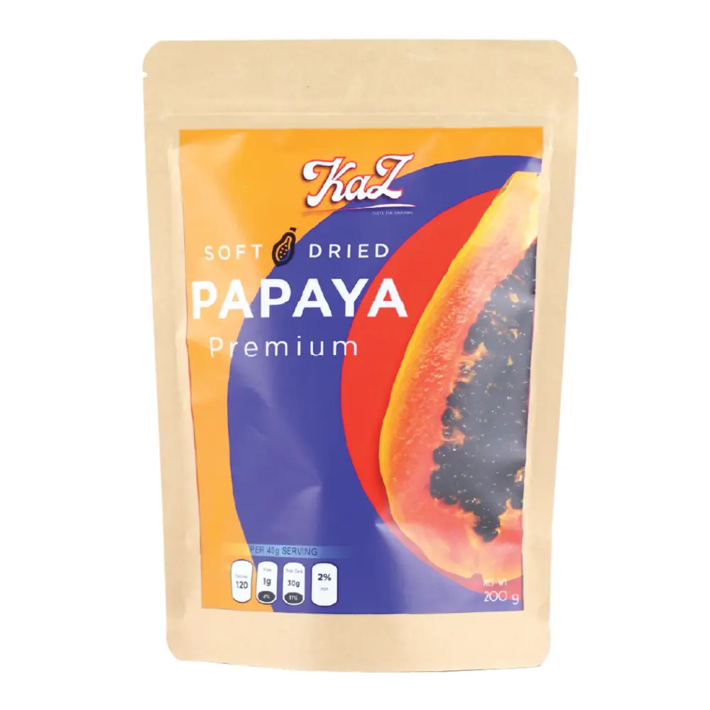 Đu Đủ Sấy Dẻo, KaZ, Premium Soft Dried Papaya (200g) - KAZORI