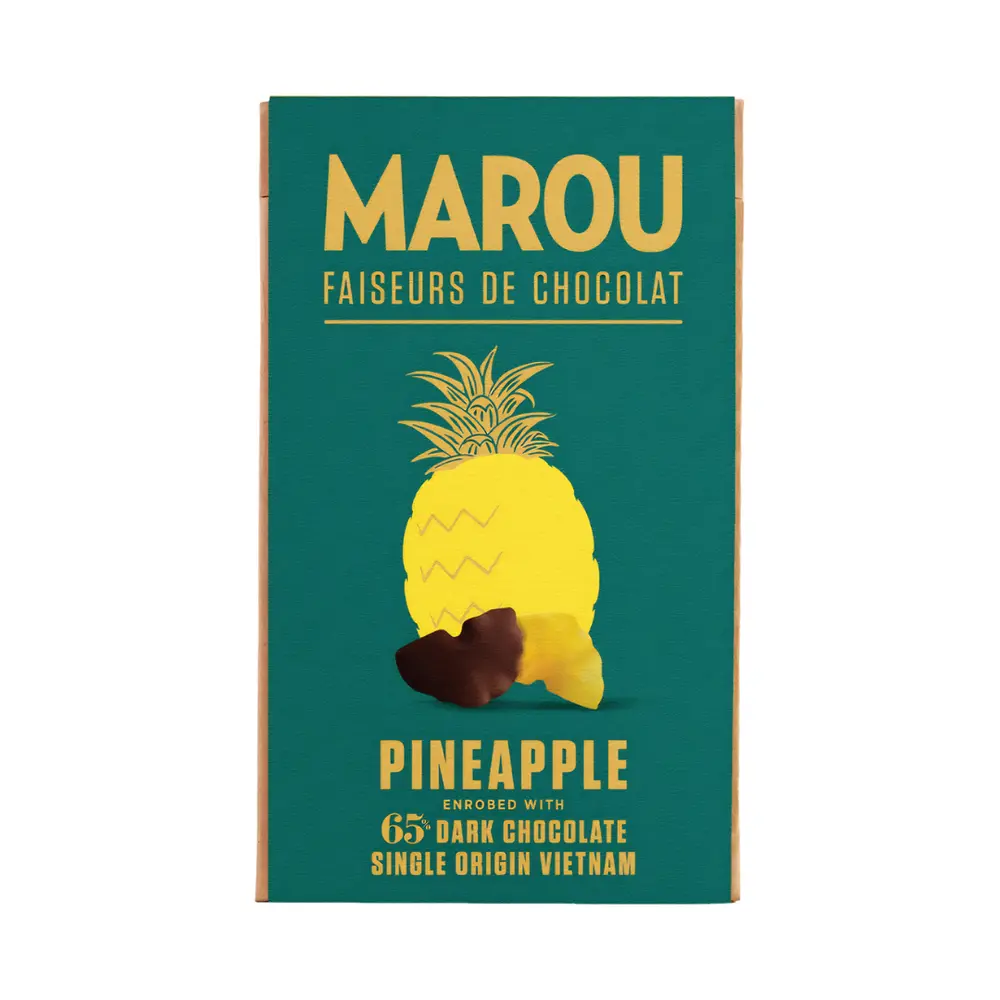 Dứa Phủ Socola Đen, Pineapple Coated in Dark Chocolate (100g) - MAROU
