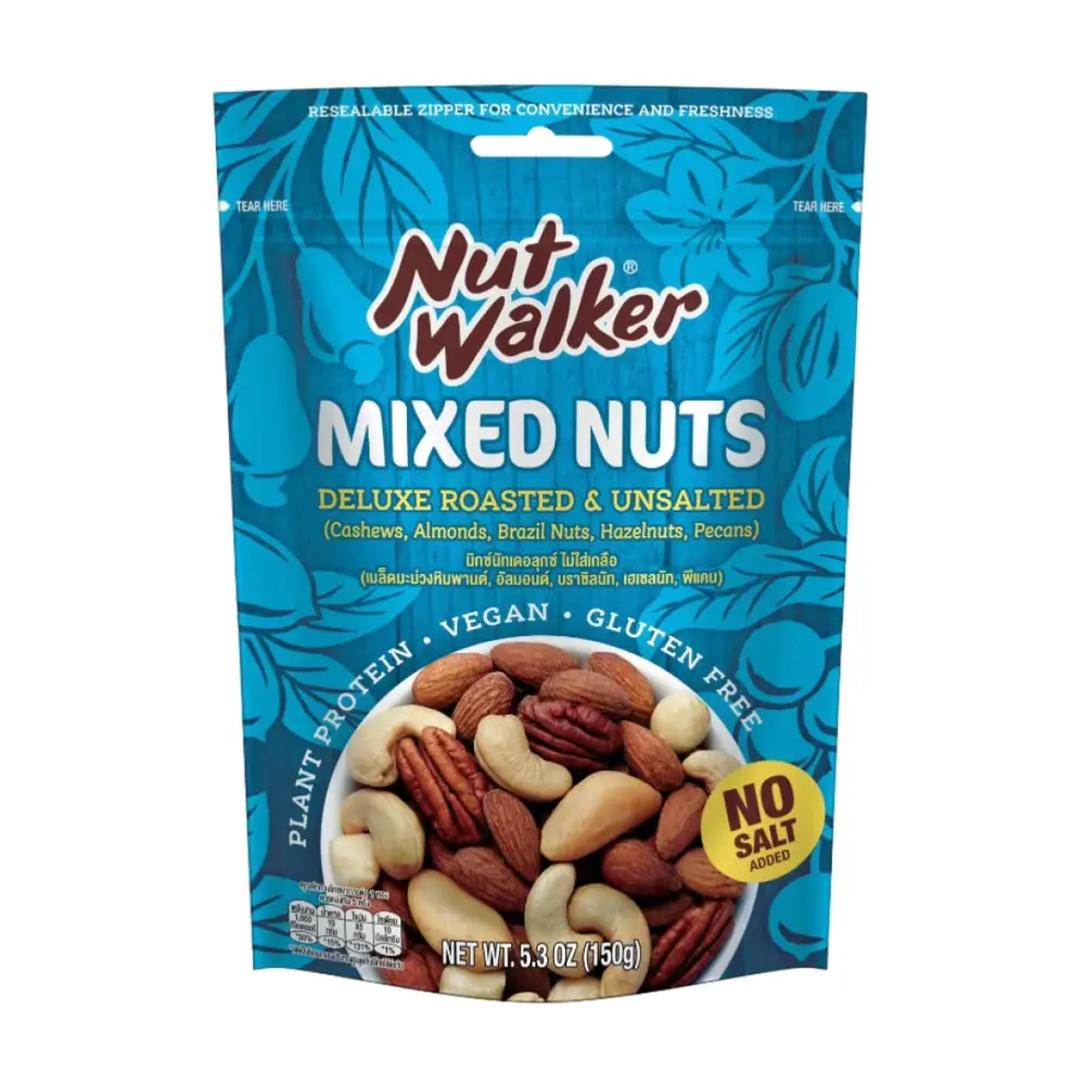 Hỗn Hợp Hạt Cao Cấp Rang Không Muối, Mixed Nuts, Deluxe Roasted & Unsalted, 5.3 oz (150g) - NUT WALKER