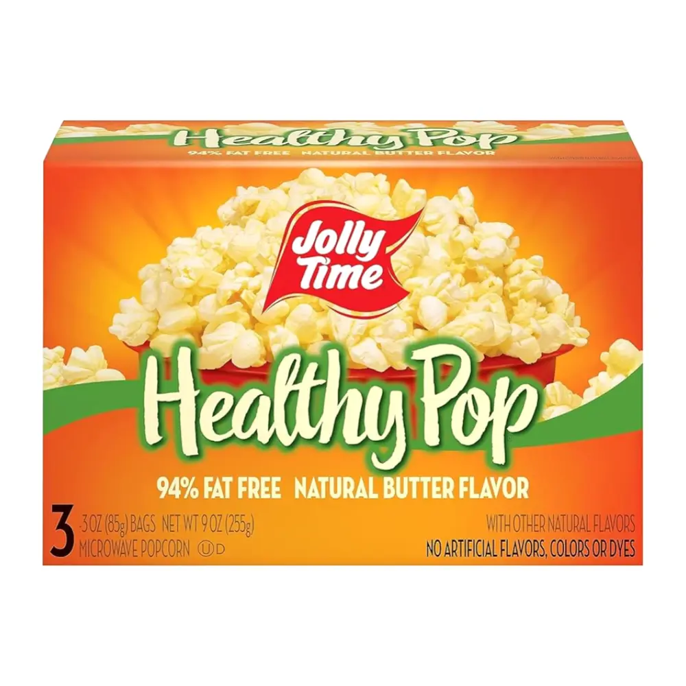Bắp Nổ, Healthy Pop, Microwave Popcorn, 94% Fat Free, 3 Gói, 9 oz (255g) - JOLLY TIME