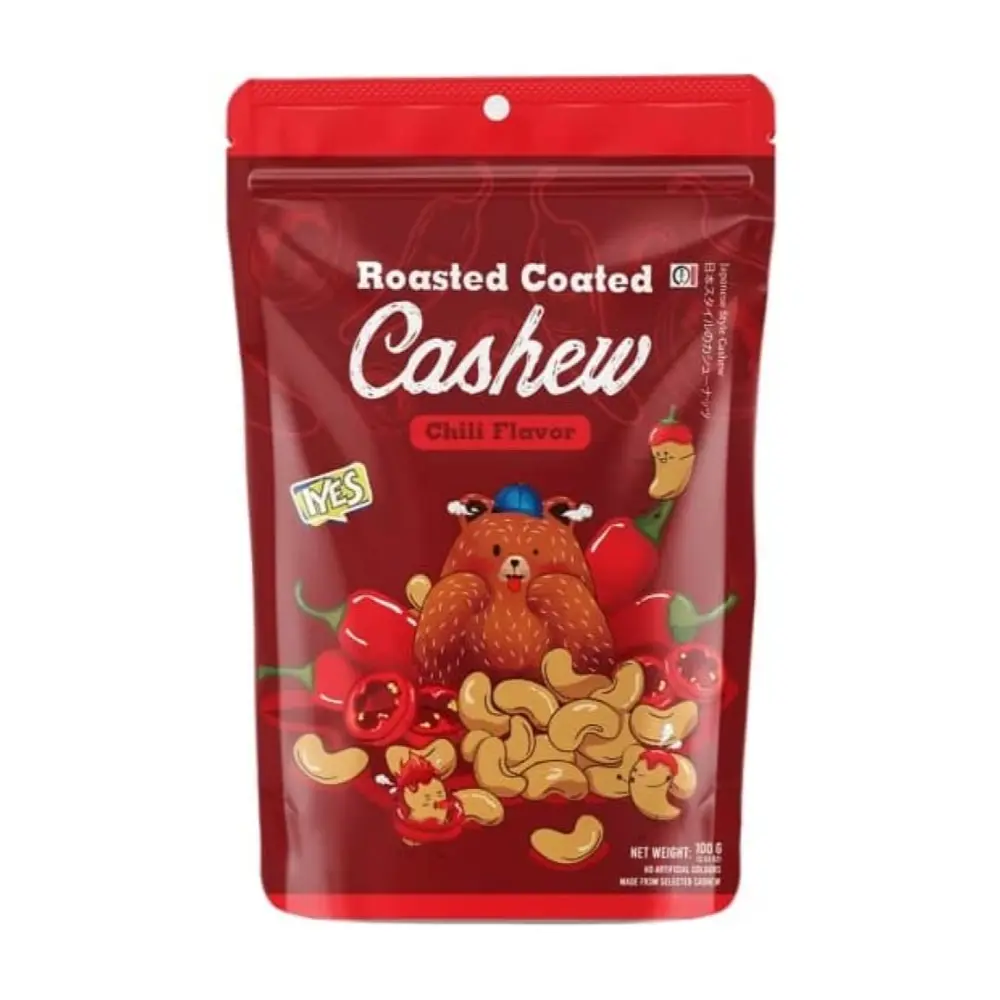 Hạt Điều Rang Vị Ớt, Roasted & Coated Cashew, Chili Flavor, 3.53 oz (100g) - IYES