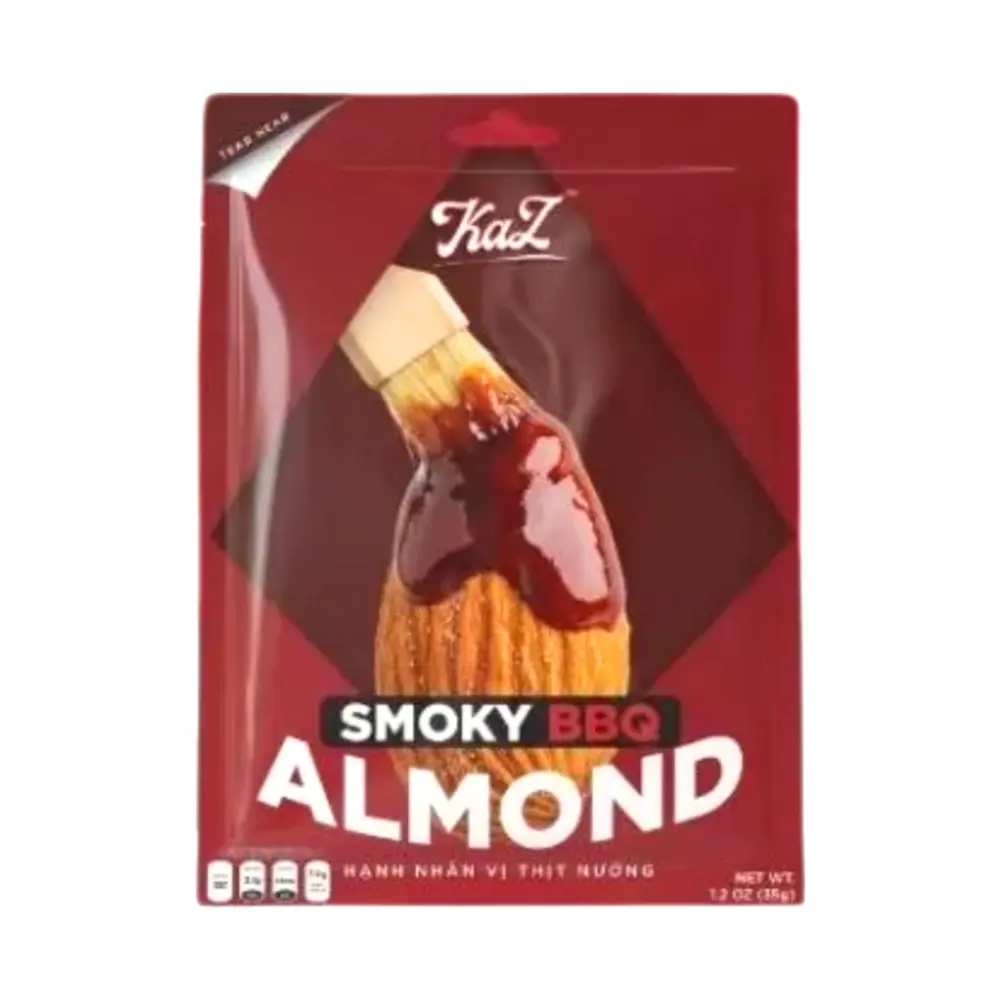 Hạnh Nhân Vị Thịt Nướng, KaZ, Smoky BBQ Almonds, 1.2 oz (35g) - KAZORI