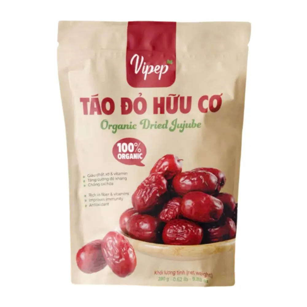Táo Đỏ Hữu Cơ, Organic Dried Jujube, 9.88 oz (280g) - VIPEP