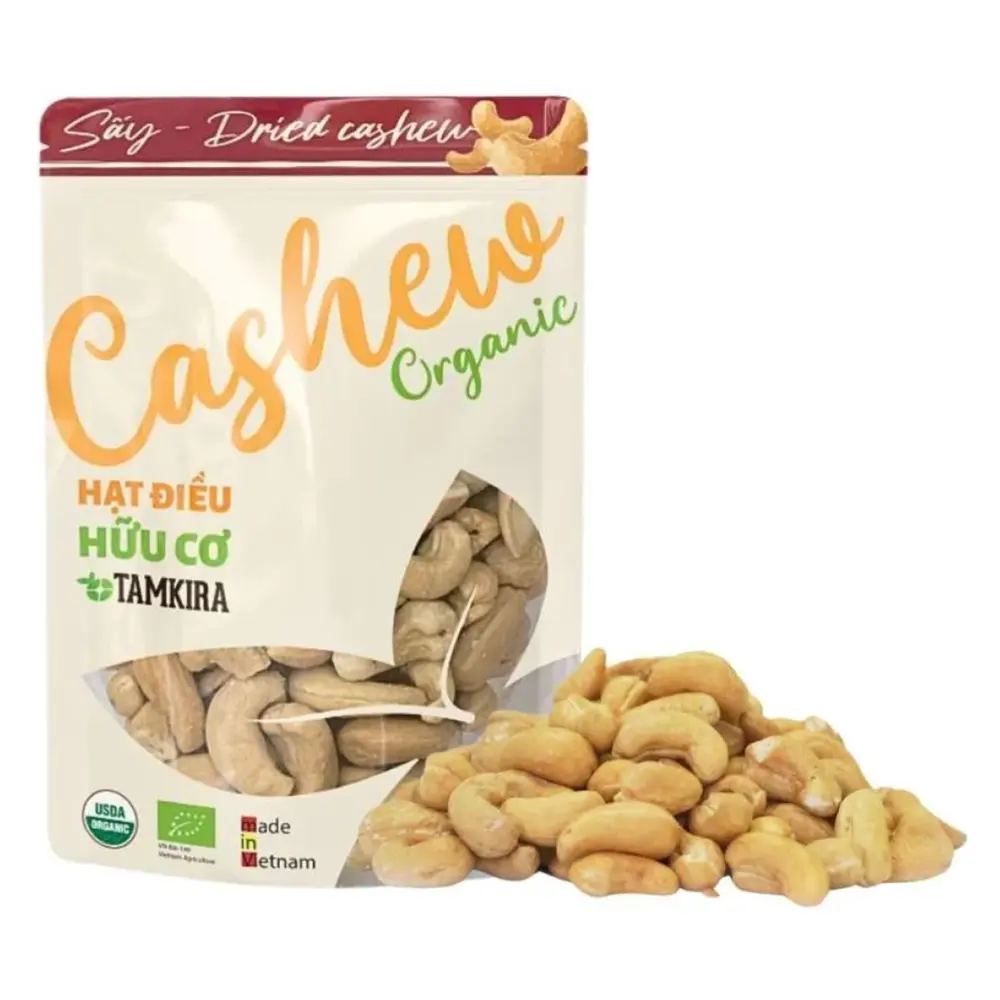 Hạt Điều Hữu Cơ Sấy, Organic Cashew, Dried Cashew (120g) - TAMKIRA