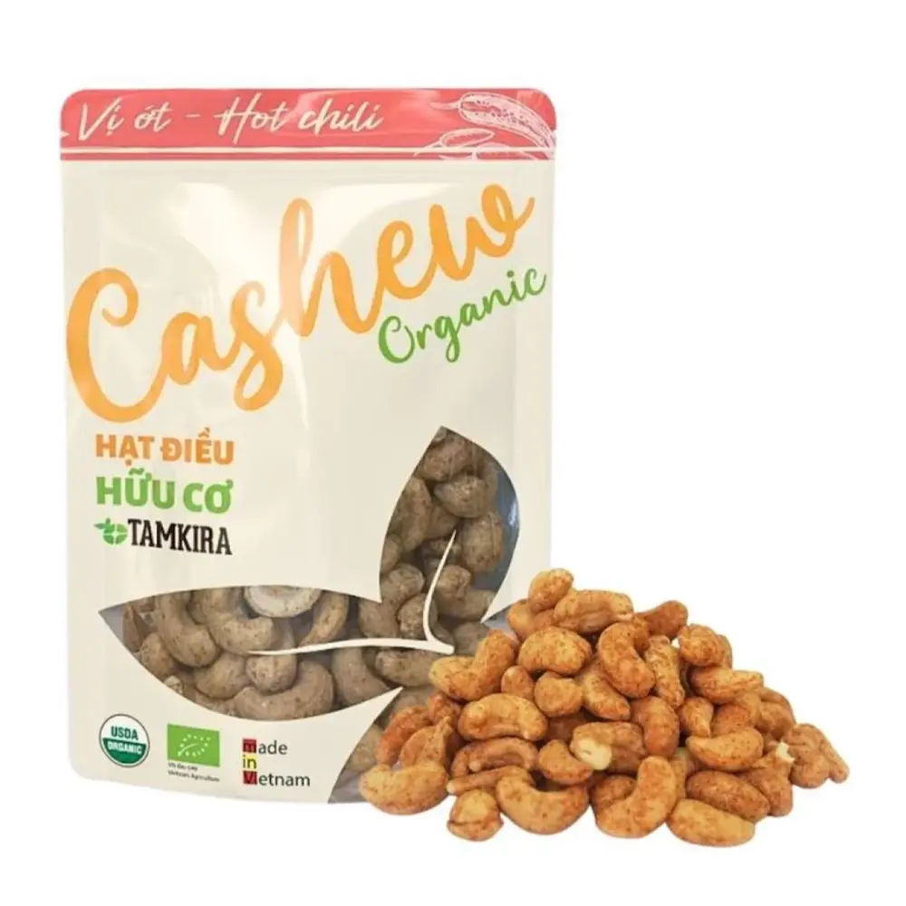 Hạt Điều Hữu Cơ Vị Ớt, Organic Cashew, Hot Chili (120g) - TAMKIRA