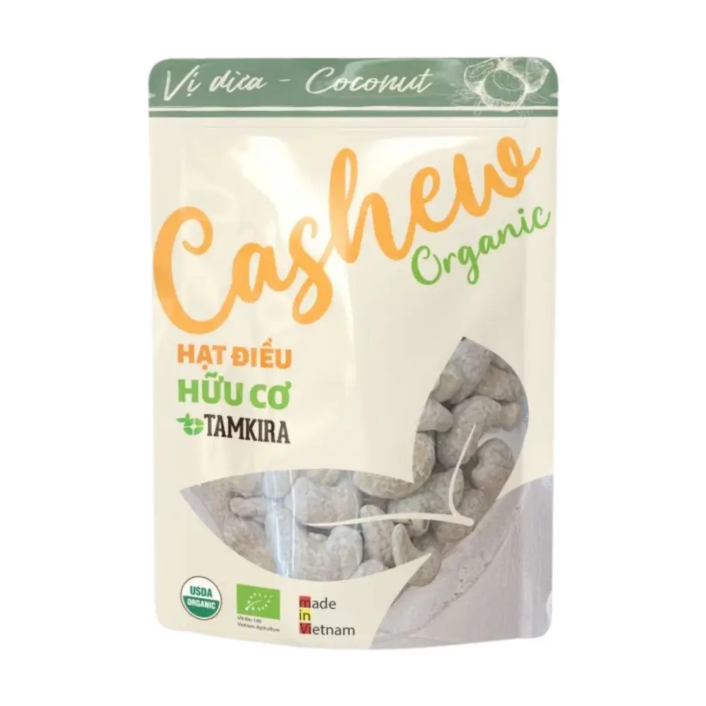 Hạt Điều Hữu Cơ Vị Dừa, Organic Cashew, Coconut (120g) - TAMKIRA