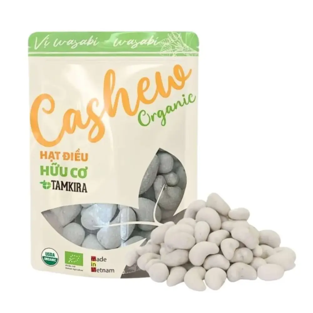 Hạt Điều Hữu Cơ Vị Wasabi, Organic Cashew, Wasabi (120g) - TAMKIRA