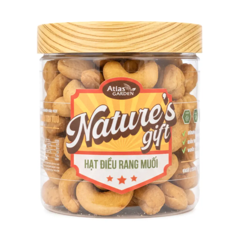 Hạt Điều Rang Muối Tách Vỏ Lụa, Nature`s Gift, Roasted Salted Cashew without Skin (260g) - ATLAS GARDEN