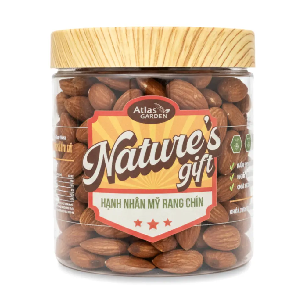 Hạnh Nhân Mỹ Rang Chín, Nature`s Gift, Roasted Almond (320g) - ATLAS GARDEN