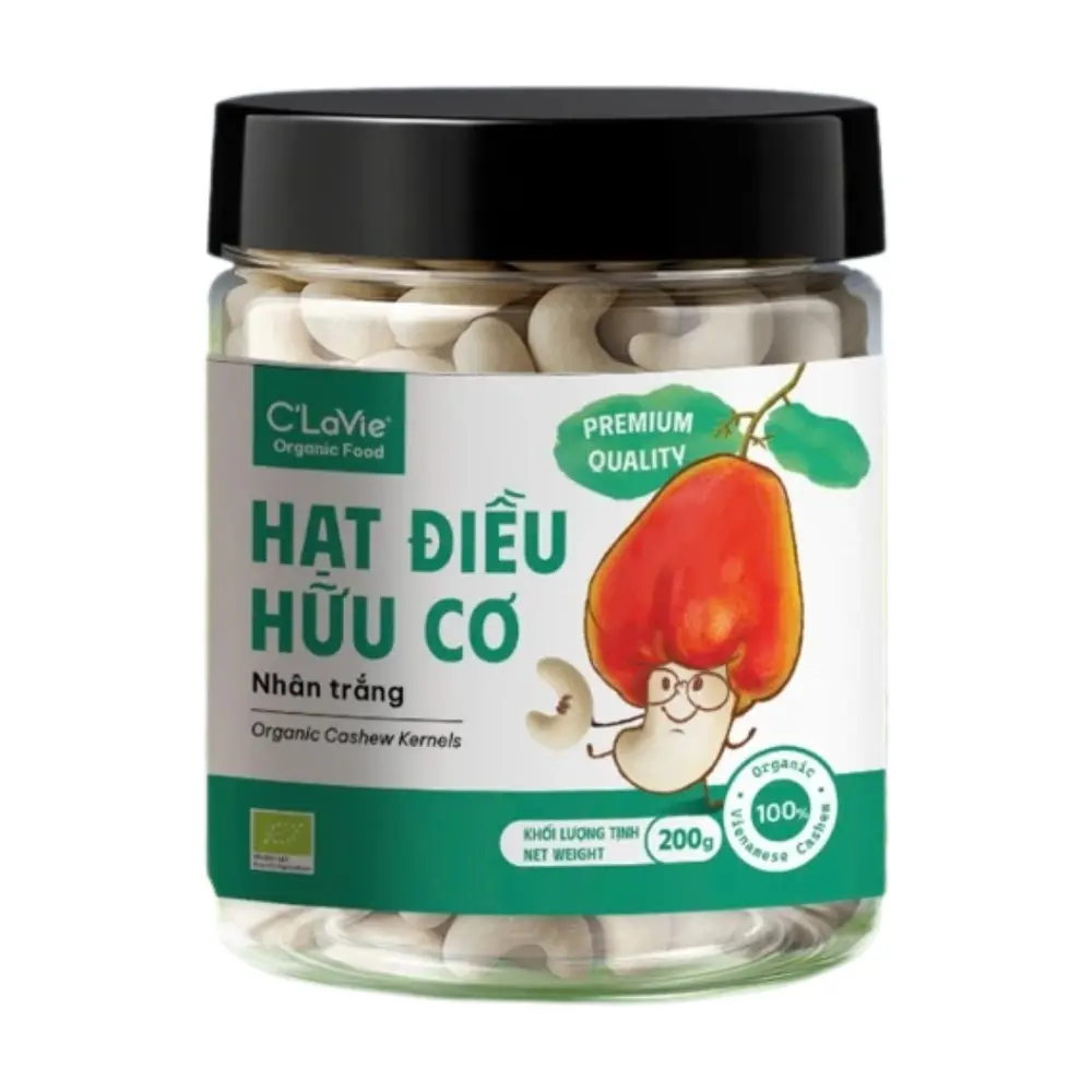 Hạt Điều Hữu Cơ Nhân Trắng, Organic Cashew Kernels (200g) - C'LAVIE