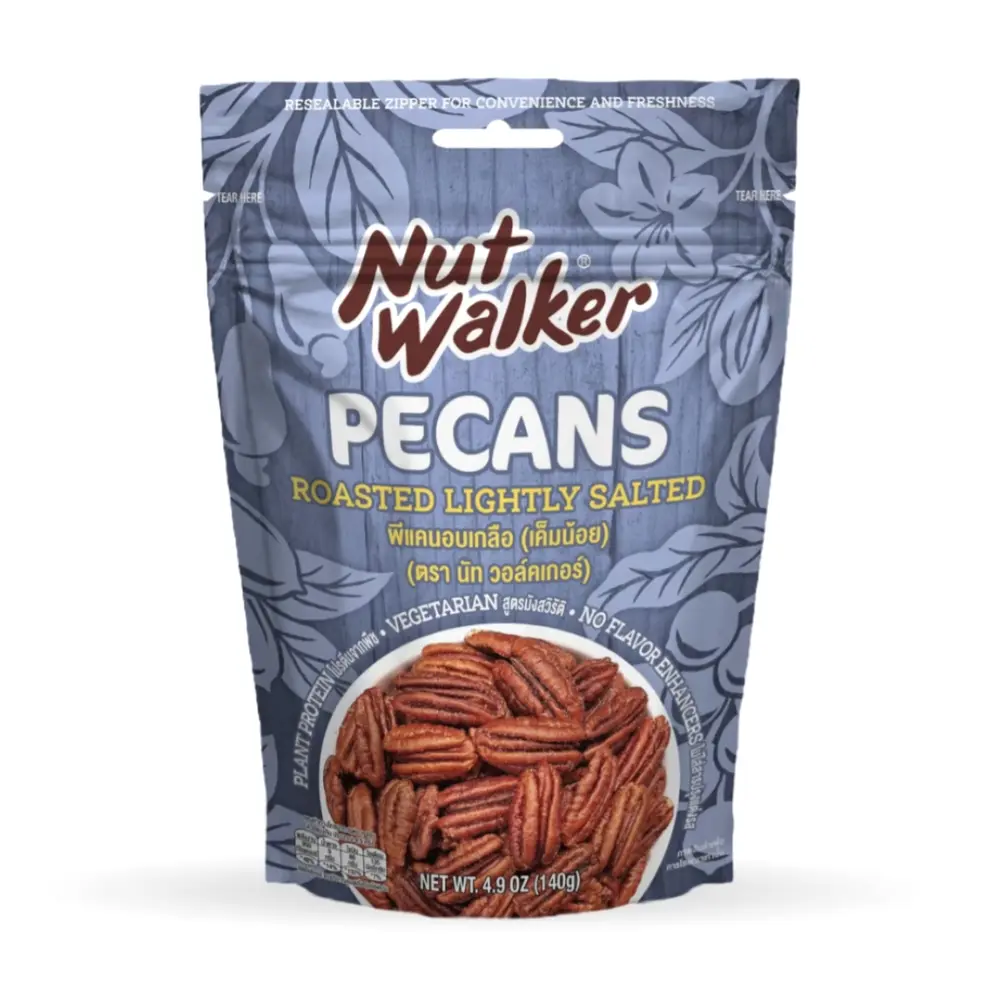 Hạt Hồ Đào Rang Ít Muối, Pecans, Roasted Lightly Salted, 4.9 oz (140g) - NUT WALKER
