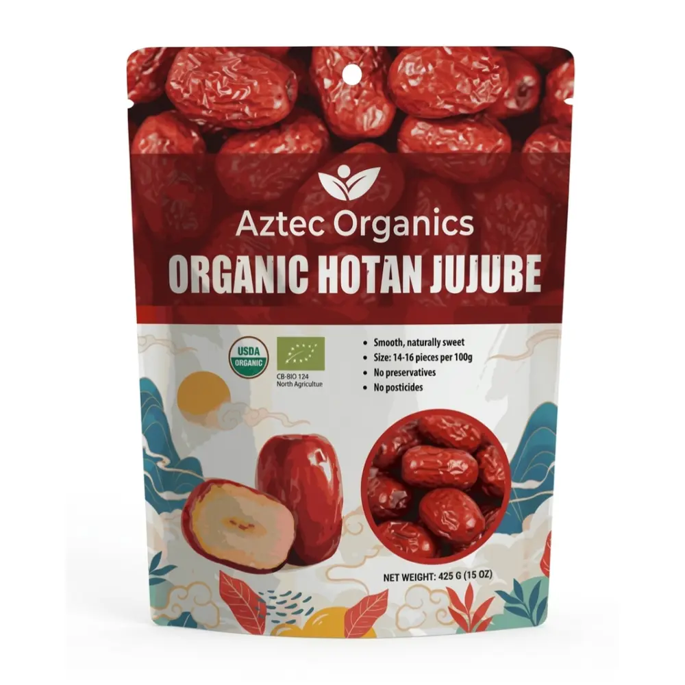 Táo Đỏ Hotan Hữu Cơ, Organic Hotan Jujube, 15 oz (425g) - AZTEC ORGANICS