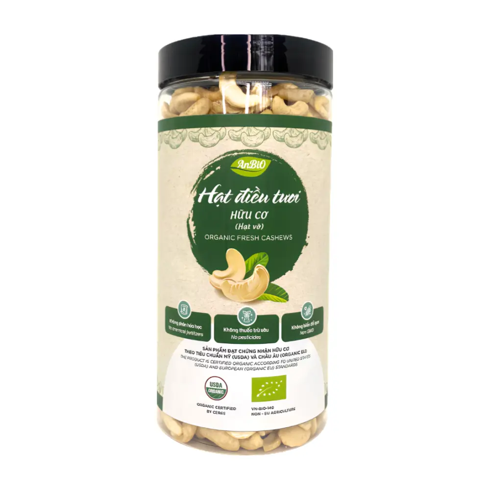 Hạt Điều Tươi Hạt Vỡ Hữu Cơ, Organic Fresh Splitted Cashews (500g) - ANBIO