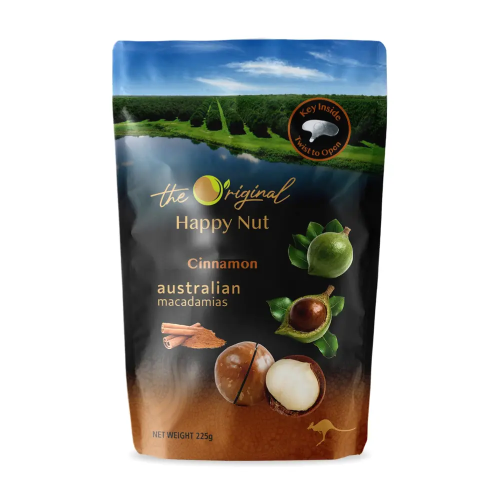 Hạt Macca Úc Hương Quế, The Original Australian Macadamias, Cinnamon (225g) - HAPPY NUT