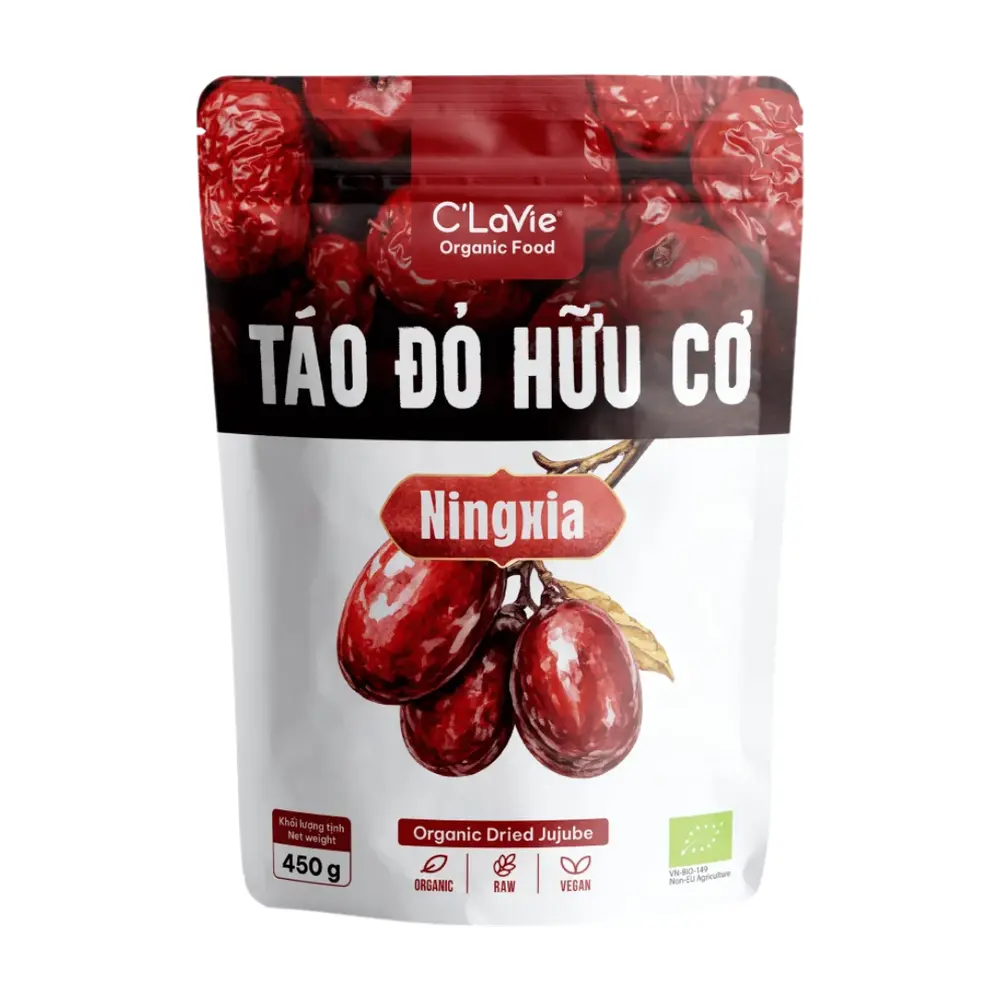 Táo Đỏ Ninh Hạ Hữu Cơ, Ningxia, Organic Dried Jujube (450g) - C'LAVIE