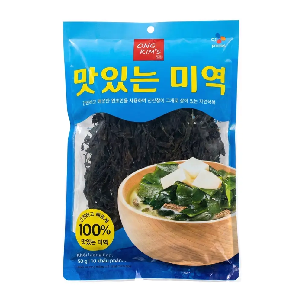Rong Biển Nấu Canh Ông Kim`s, Dried Seaweed for Soup, 10 Phần (50g) - CJ FOODS