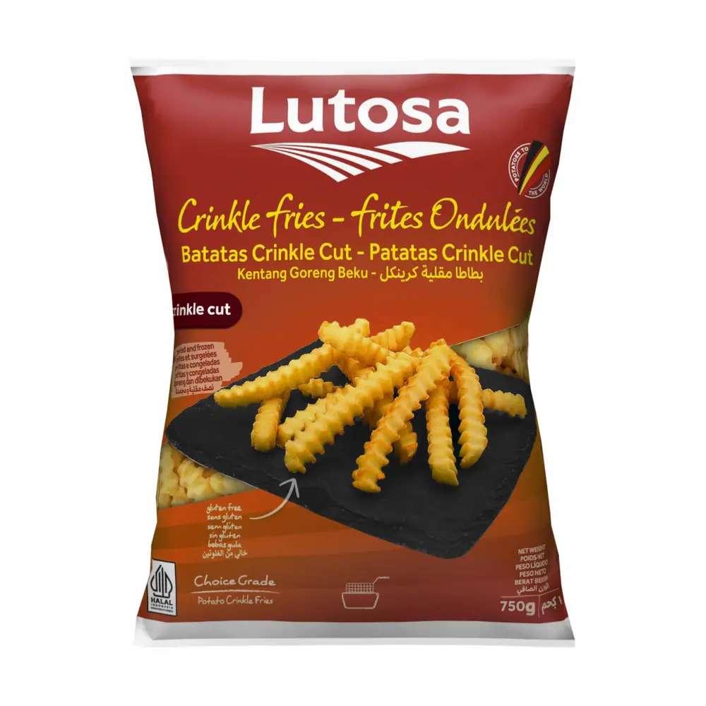 Khoai Tây Đông Lạnh Gợn Sóng, Crinkle Cut Fries (750g) - LUTOSA