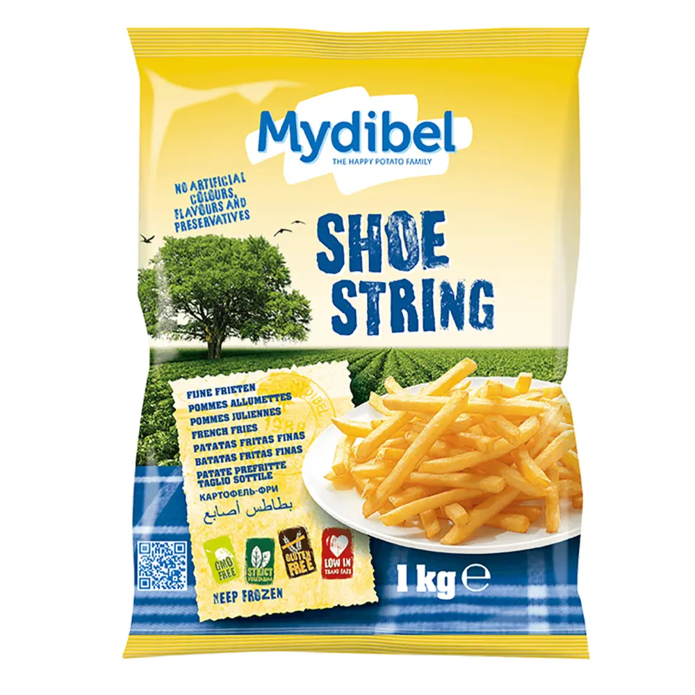 Khoai Tây Đông Lạnh Cắt Dài & Mỏng, Shoe String French Fries (1kg) - MYDIBEL