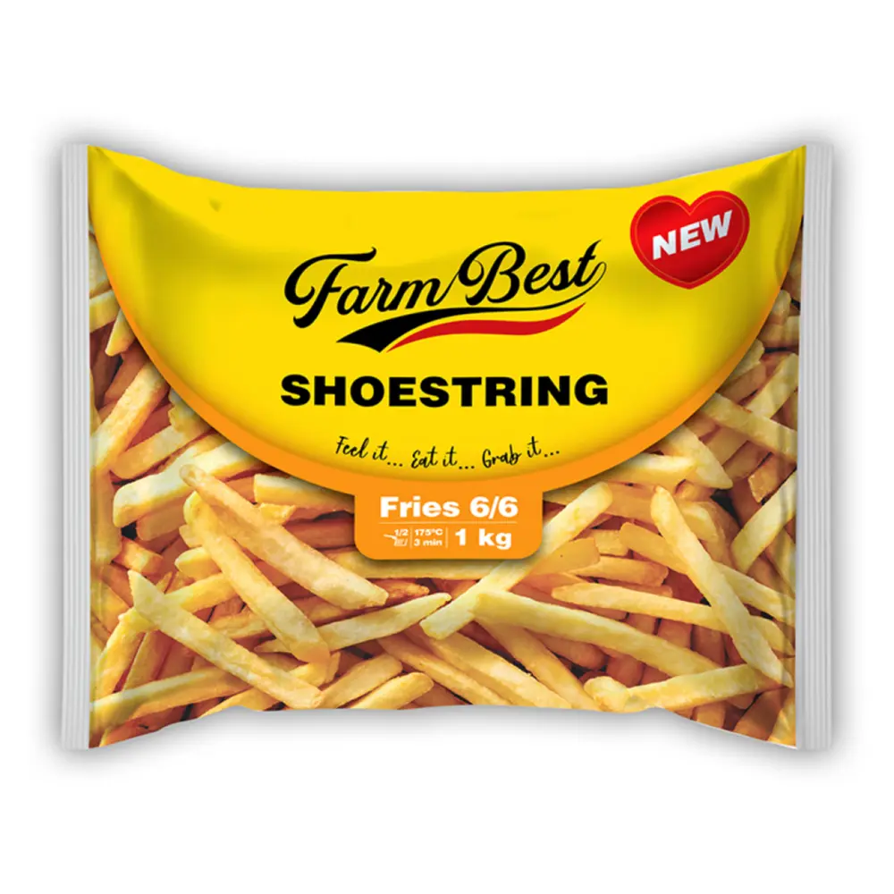 Khoai Tây Cắt Sợi Mỏng Dài Đông Lạnh, Shoestring, Fries 6/6 (1kg) - FARM BEST