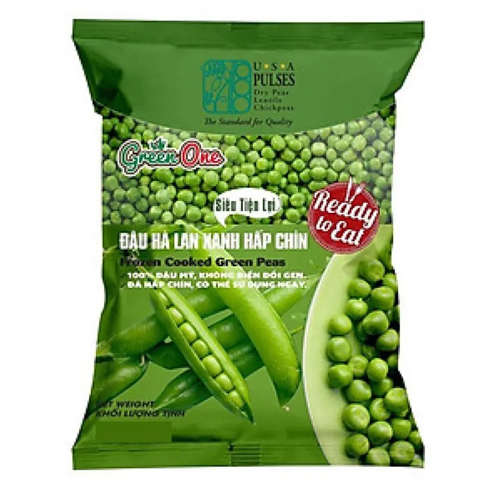 Đậu Hà Lan Xanh Hấp Chín, Frozen Cooked Green Peas (1kg) - GREEN ONE