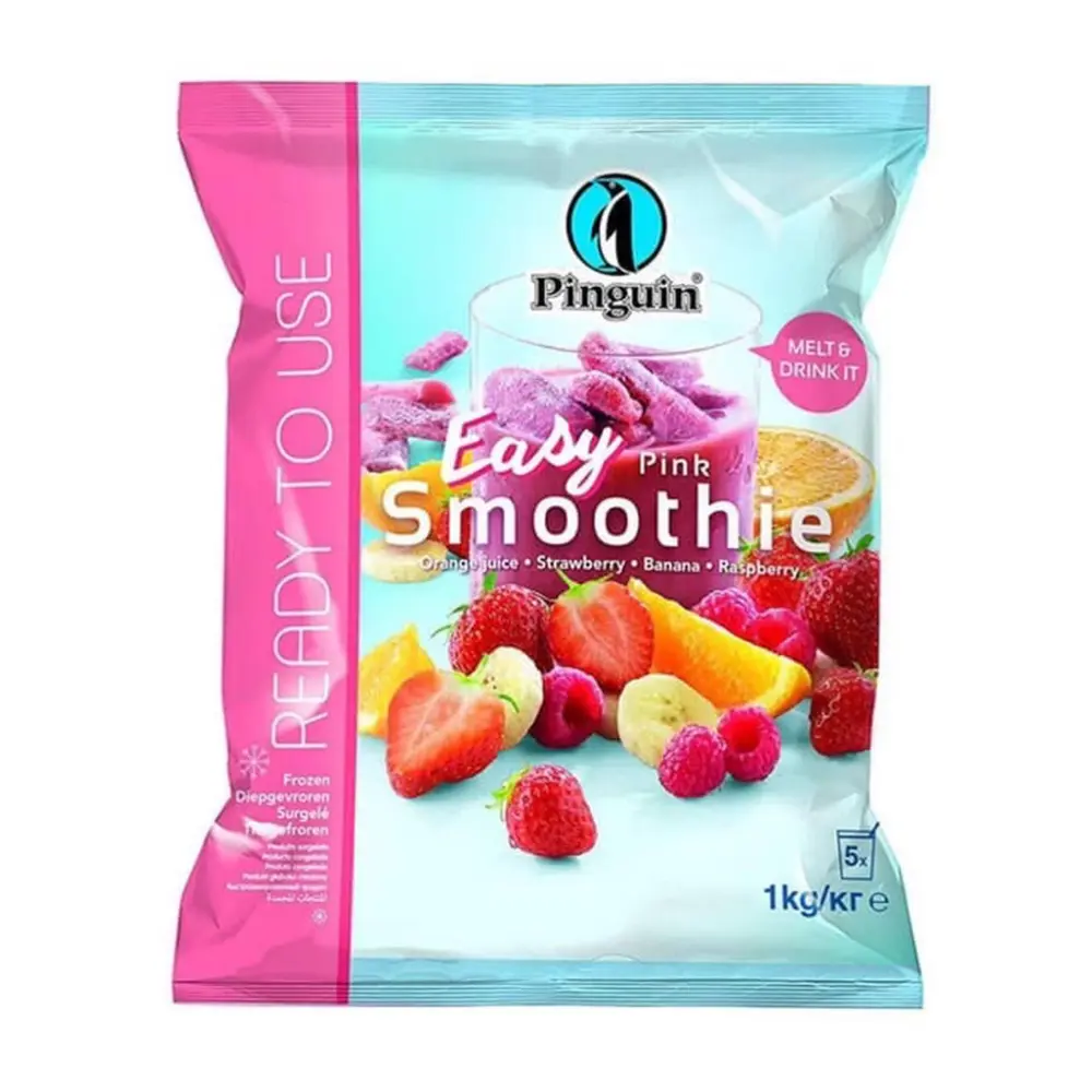 Sinh Tố Trái Cây Đông Lạnh, Easy Pink Smoothie, Orange Juice, Strawberry, Banana, Raspberry (1kg) - PINGUIN