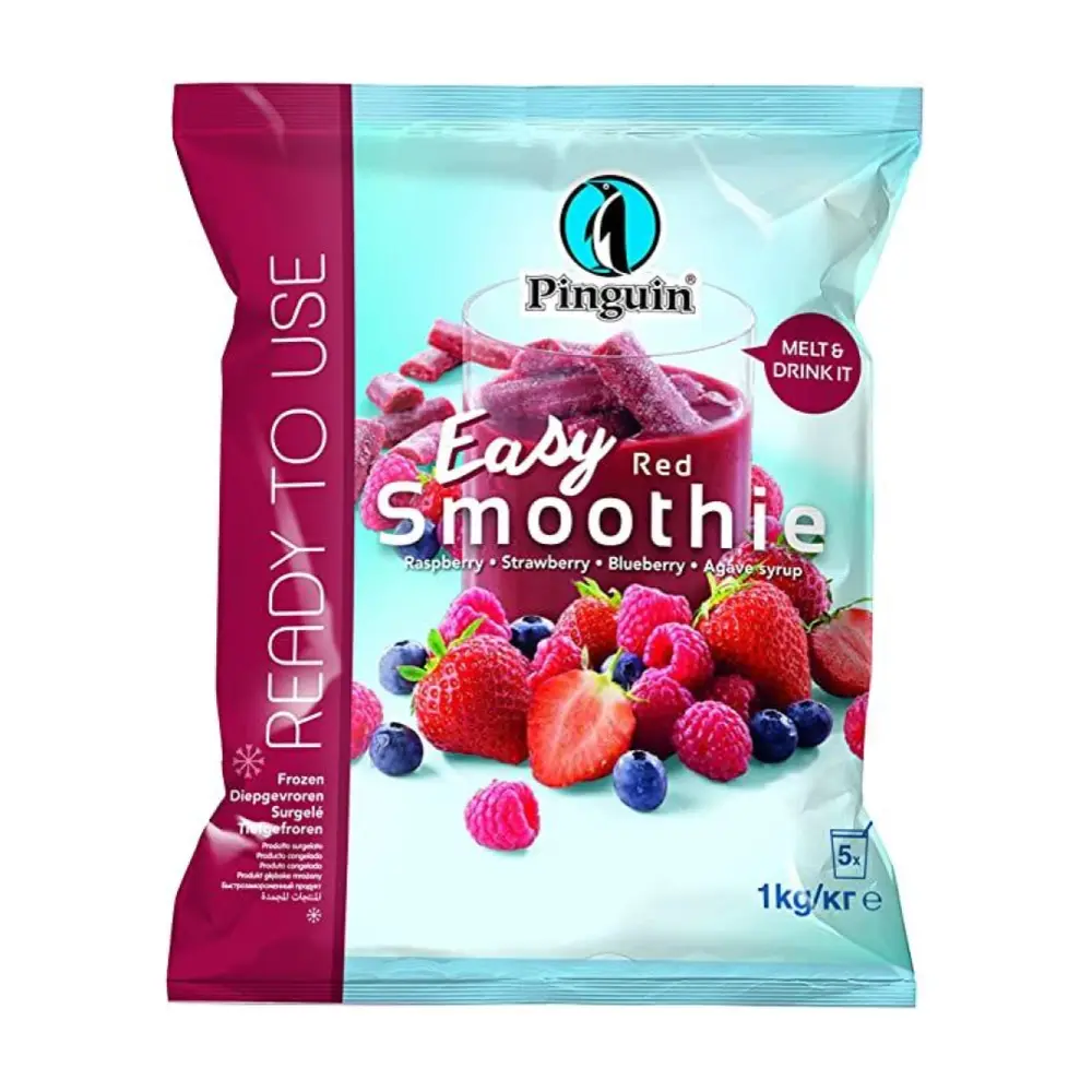 Sinh Tố Trái Cây Đông Lạnh, Easy Red Smoothie, Raspberry, Strawberry, Blueberry, Agave Syrup (1kg) - PINGUIN