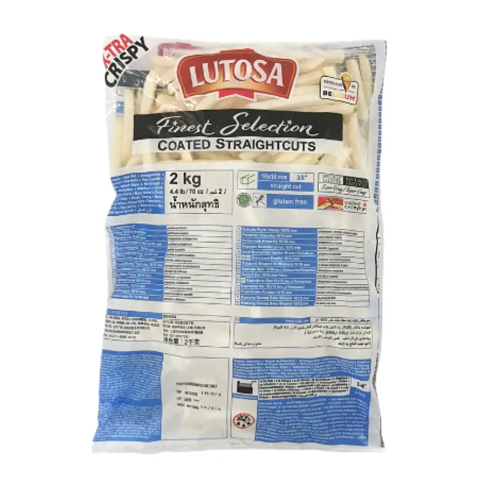 Khoai Tây Đông Lạnh Sợi Lớn, Finest Selection, Coated Straightcuts, X-Tra Crispy Fries (2kg) - LUTOSA