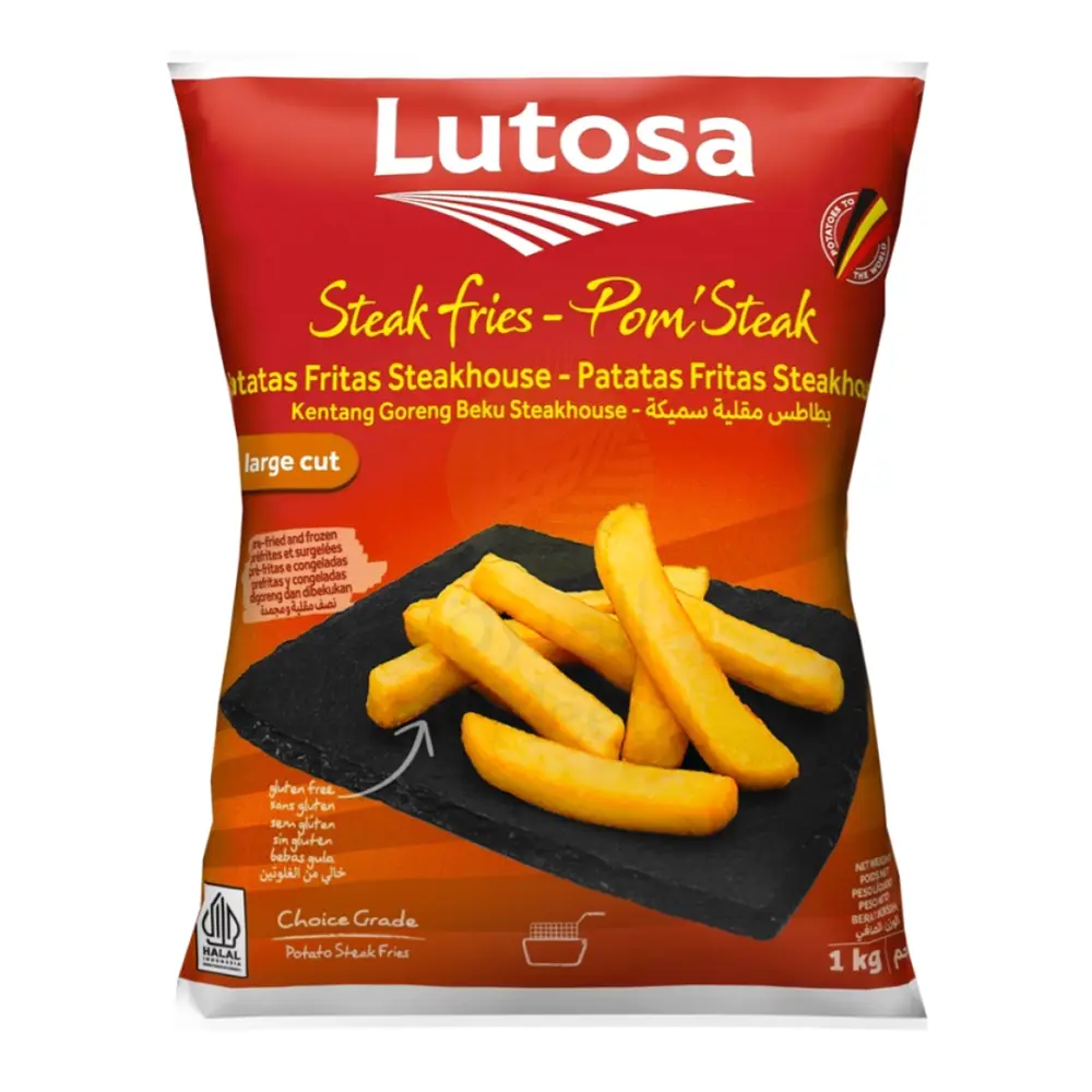Khoai Tây Đông Lạnh Cắt Miếng, Steak Fries, Large Cut (1kg) - LUTOSA