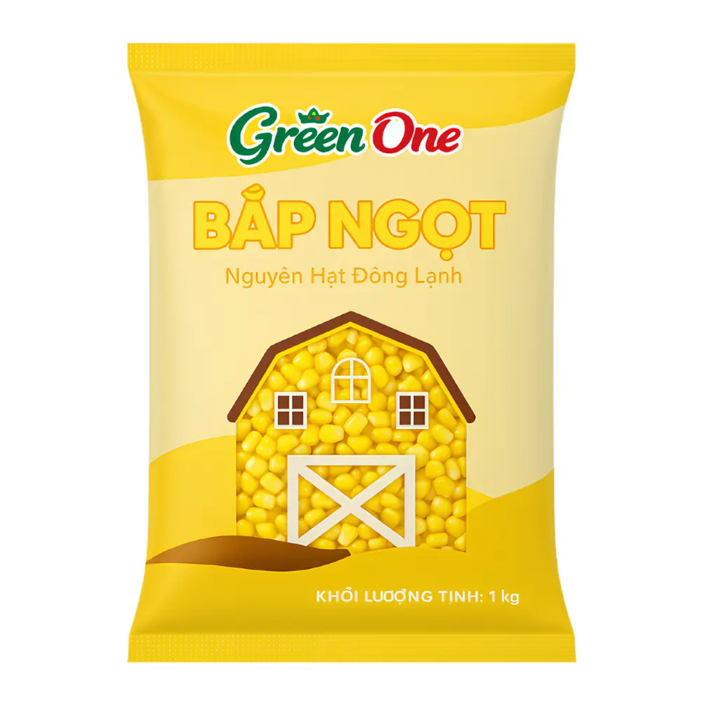 Bắp Ngọt Nguyên Hạt Đông Lạnh, Frozen Whole Kernel Sweet Corn (1kg) - GREEN ONE
