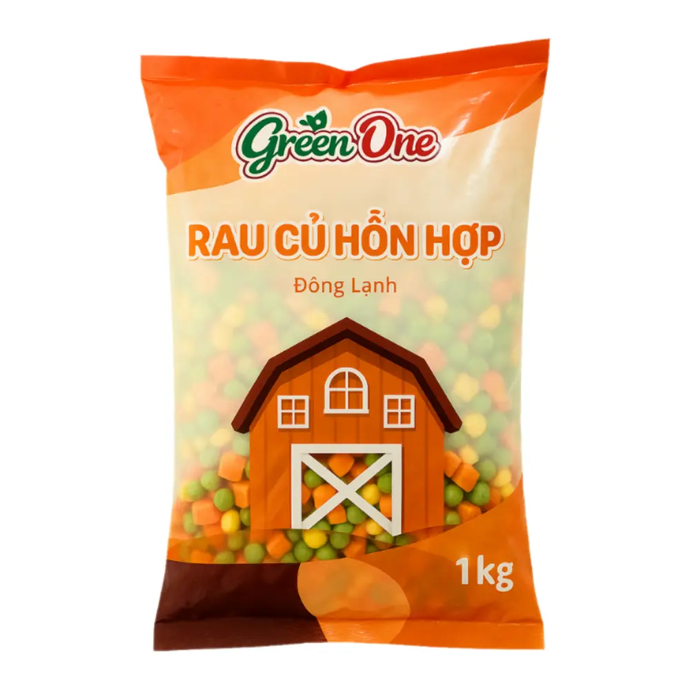 Rau Củ Hỗn Hợp Đông Lạnh, Frozen Mixed Vegetables (1kg) - GREEN ONE