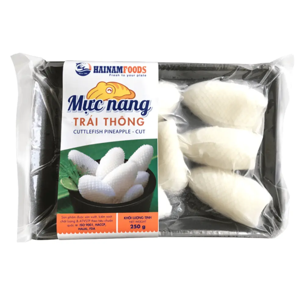 Mực Nang Cắt Trái Thông Loại A, Pineapple-Cut Cuttlefish, Size 30-70g (250g) - HAINAMFOODS