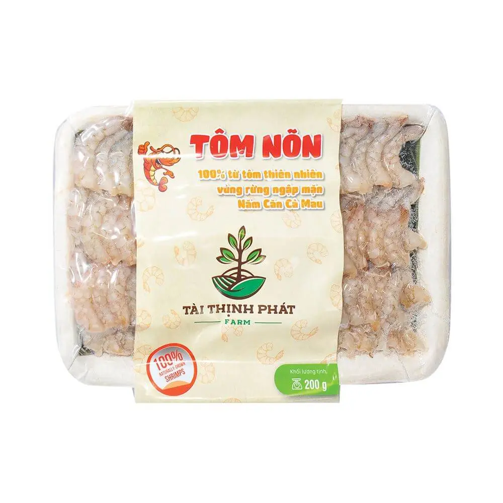 Tôm Nõn Cà Mau, 100% Naturally Grown Shrimps (200g) - TAI THINH PHAT FARM