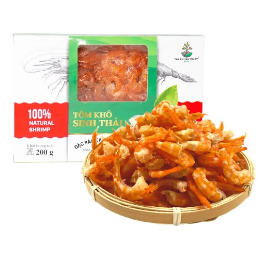 Tôm Khô Sinh Thái Cao Cấp, Bio Dried Shrimp, Size M (200g) - TAI THINH PHAT FARM