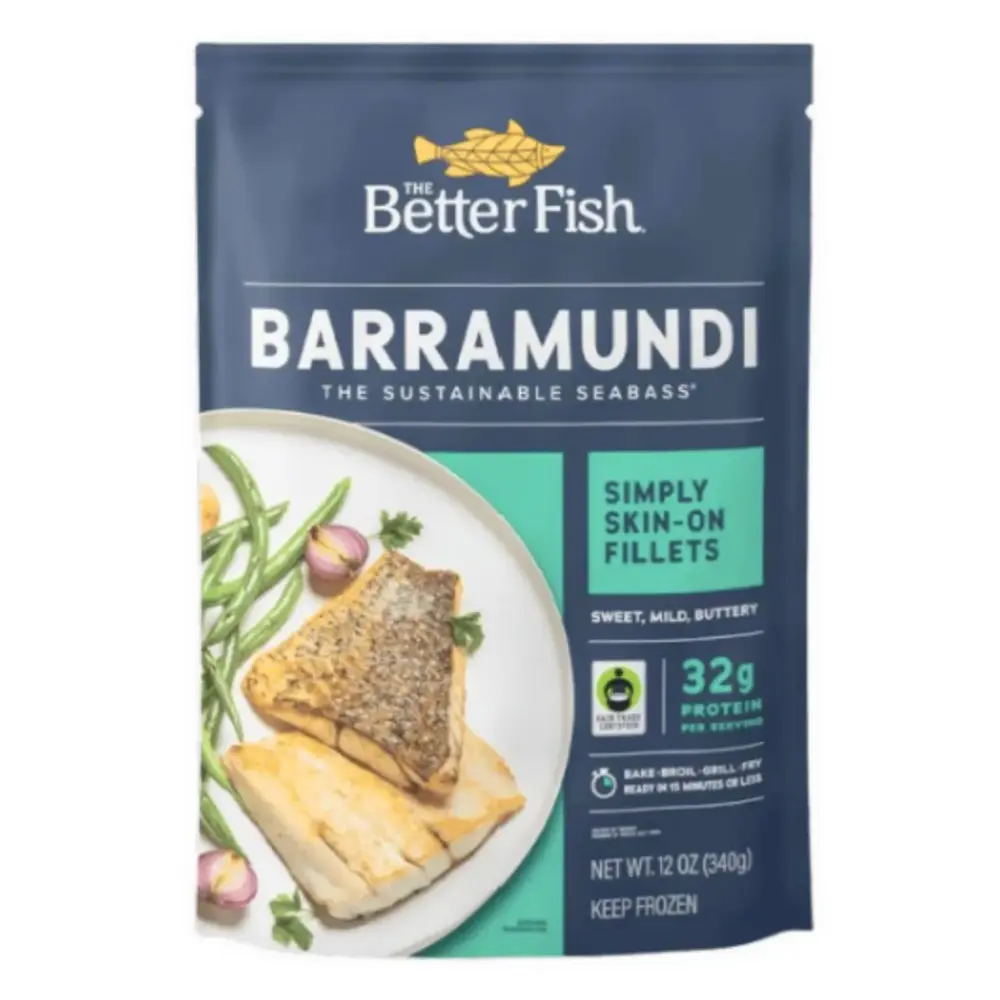 Cá Chẽm Phi Lê, Barramundi, Skin-On Fillets, Sweet, Mild & Buttery Sustainable Seabass, 12 oz (340g) - THE BETTER FISH