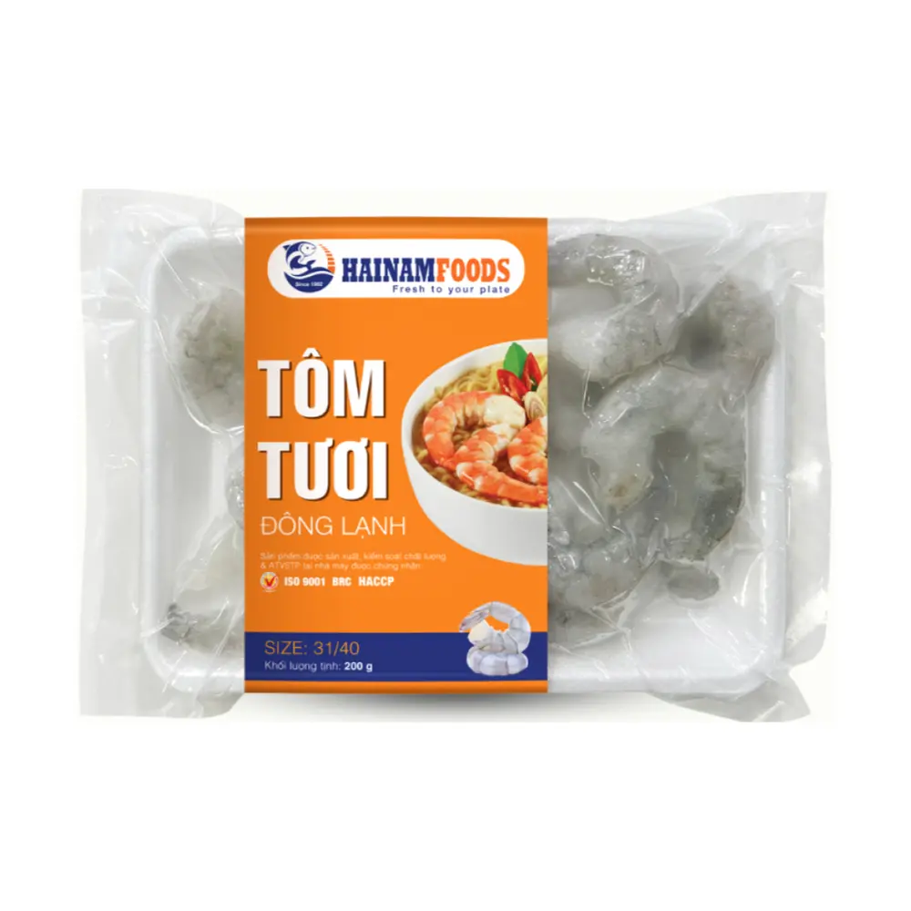 Tôm Tươi Đông Lạnh, Frozen Shrimps, Size 31/40 (200g) - HAINAMFOODS