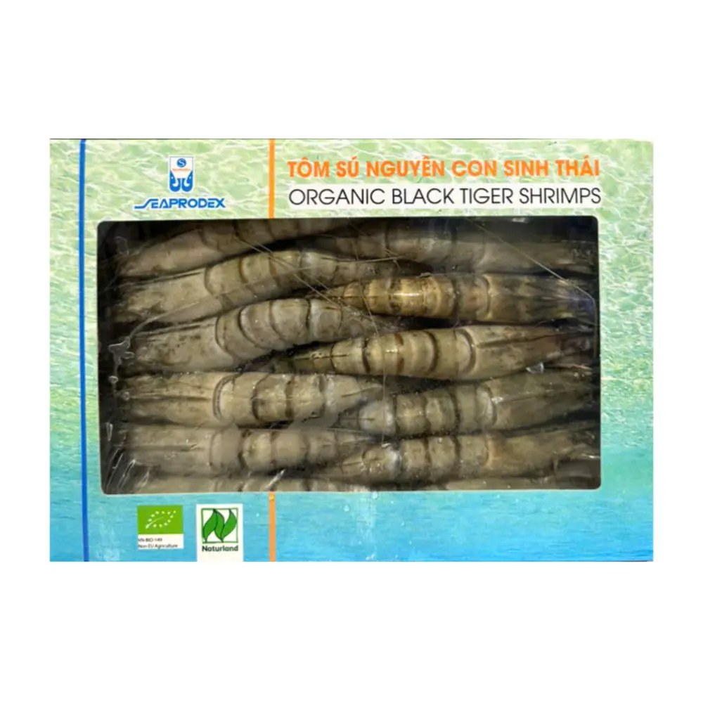 Tôm Sú Nguyên Con Sinh Thái, Organic Black Tiger Shrimps, Size 14 (500g) - SEAPRODEX