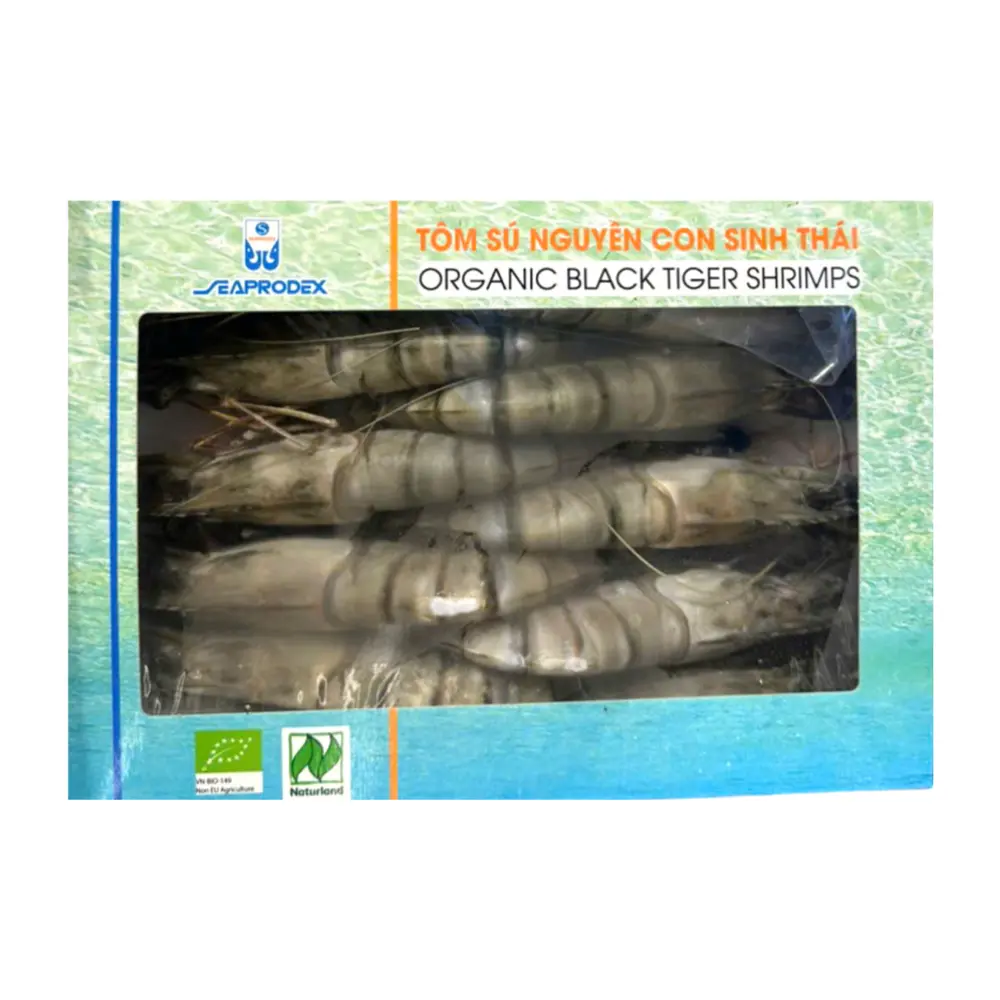 Tôm Sú Nguyên Con Sinh Thái, Organic Black Tiger Shrimps, Size 10 (500g) - SEAPRODEX