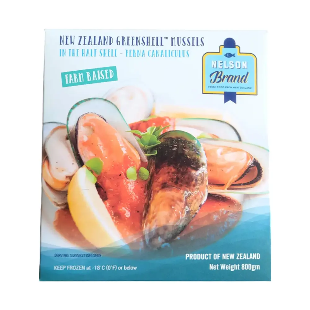 Vẹm Xanh New Zealand Nửa Vỏ, Greenshell Mussels, Half Shell Perna Canaliculus (1kg) - NELSON BRAND