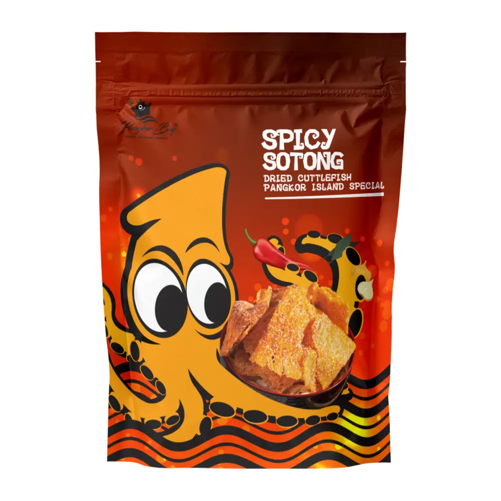 Khô Mực Tẩm Vị Cay, Spicy Sotong, Dried Cuttlefish Pangkor Island Special (40g) - PANGKOR BOY